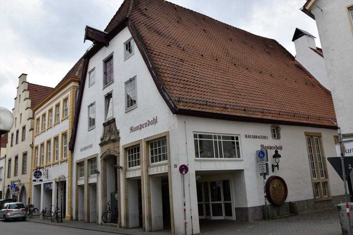 Blick auf die Hausbrauerei Rampendahl von der Hasestraße in Osnabrück