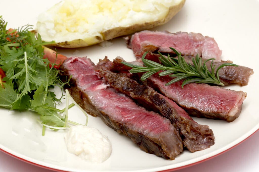 Wagyu Rindfleisch in Streifen geschnitten